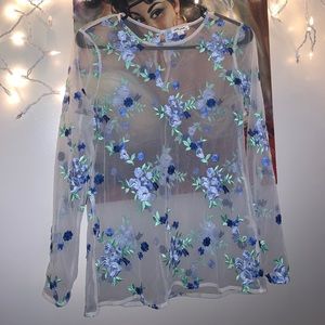 Floral see through shirt